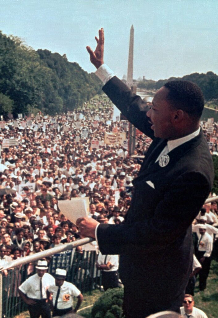 Dr MLK Jr delivering his I Have A Dream speech